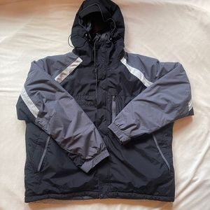 Columbia Men's Waterproof Winter Jacket Gray Black Fleece Lined 2XL Omni Shield